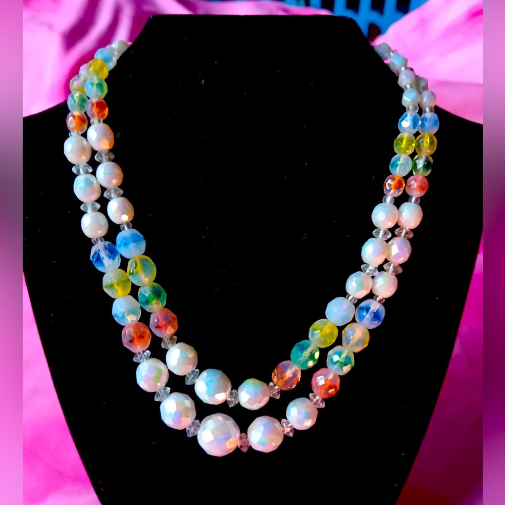 Double glass acrylic necklace